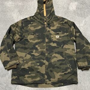 LEE Sherpa Lined Jacket Mens XL Durable Heavy Camo Print Coat Green Rugged
